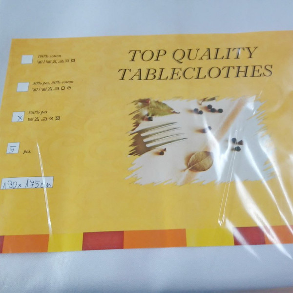 Henryk. Biały obrus plamoodporny w rozm. 140 x 180 cm