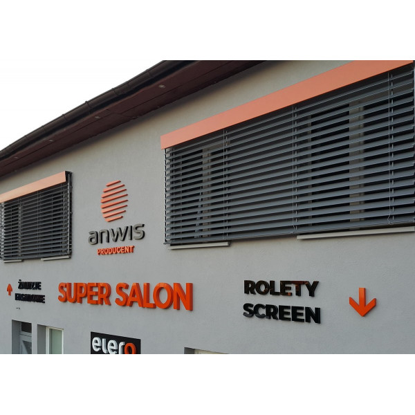 Żaluzja fasadowa Z90 rozm. 140x260 cm w prowadnicach z napędem elektrycznym