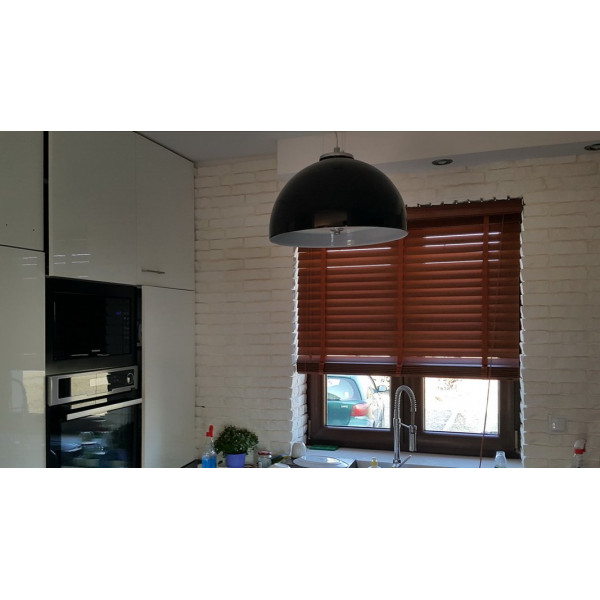 Żaluzja drewniana 50 mm rozm. 120x160 cm w kolorze brązowym