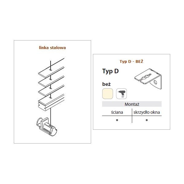 Żaluzja drewniana 25 mm biała w rozm. 60x120 cm z kolekcji "Modern"