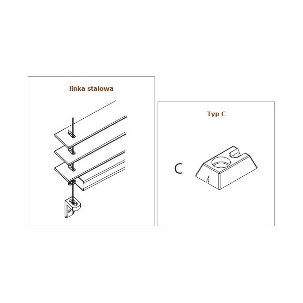 Żaluzja aluminiowa 50 mm rozm. 60x120 cm z systemem MONOCOMMANDO