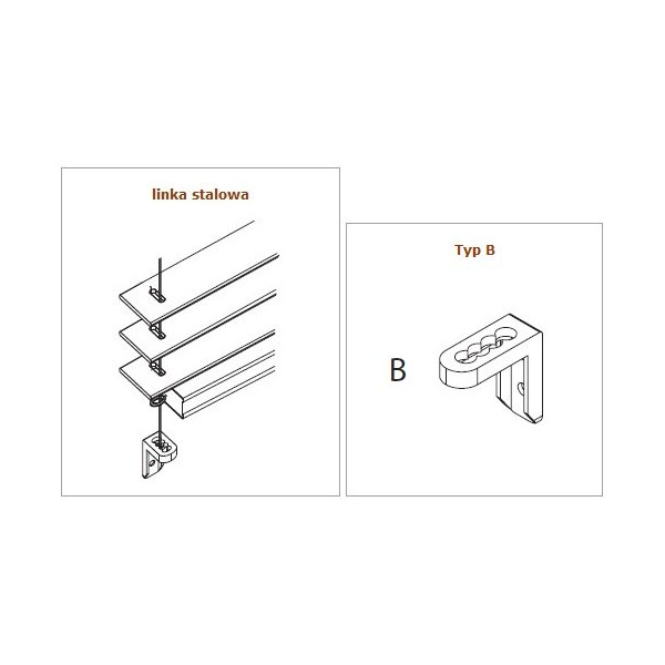 Żaluzja aluminiowa 50 mm rozm. 60x120 cm z systemem MONOCOMMANDO