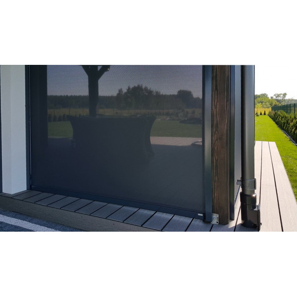 Roleta Screen ZIP rozm. 200x200 cm w kol. "antracyt struktura" z napędem elektrycznym