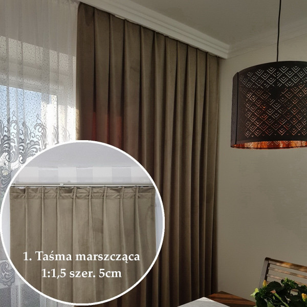 MAG 328 Zasłona na taśmie kol. szary szer. 140x240 cm