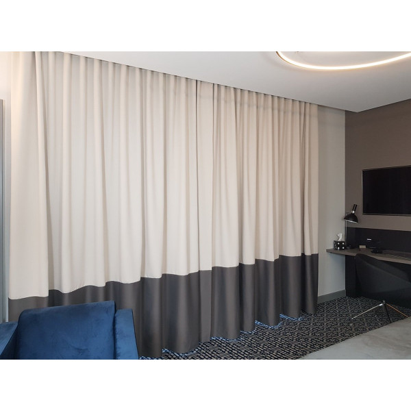 MAG 336 Zaciemniająca zasłona hotelowa blackout na fali w rozm. 145x250 cm