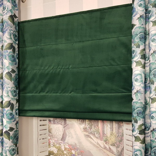 Roleta rzymska do salonu, kolor zielony w rozm. 125x160 cm