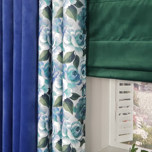 Zasłona na przelotkach w kwiaty MAG 337 w rozm. 140x250 cm