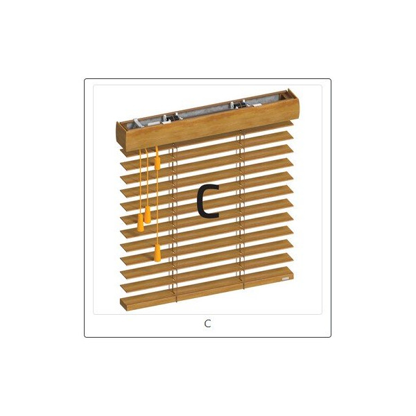 Żaluzja drewniana z drabinkątaśmową, biała 50 mm w rozm. 60x140 cm