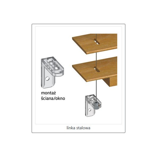 Żaluzja drewniana z drabinkątaśmową, biała 50 mm w rozm. 60x140 cm