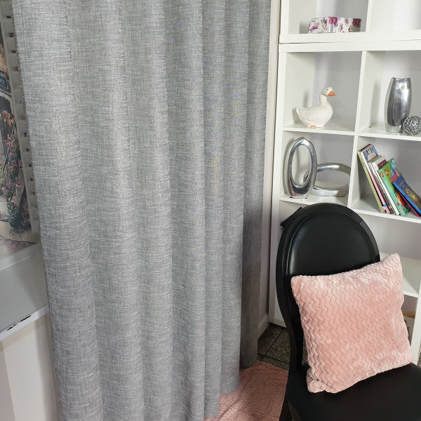 Zasłona na przelotkach szara do salonu w rozm. 240x250 cm