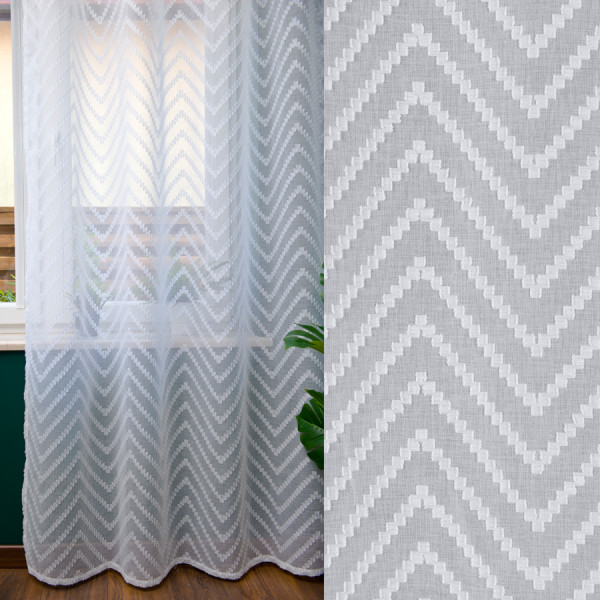 Firana na przelotkach biała roz. 260x140 cm EDRIS