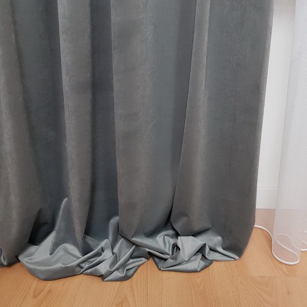 Zasłony welurowe szare szer. 140x270 cm MAG 328