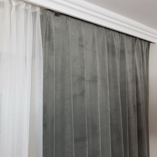 Zasłony welurowe szare szer. 140x270 cm MAG 328