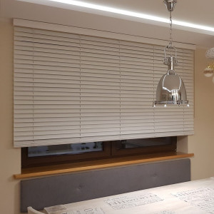 Żaluzje drewniane białe 100x150 cm Modern 50 mm 2