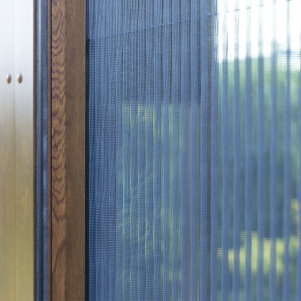 Moskitiera plisowana przesuwna rozm. 180x200 cm kolor orzech okleina